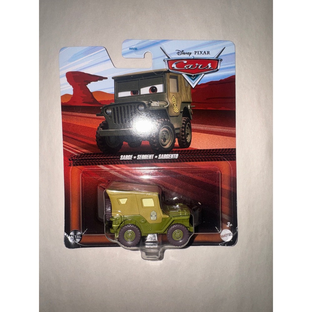 Disney Pixar Cars Sarge Die-Cast Metal 1:55 Scale Military Jeep Mattel HHV86 NEW